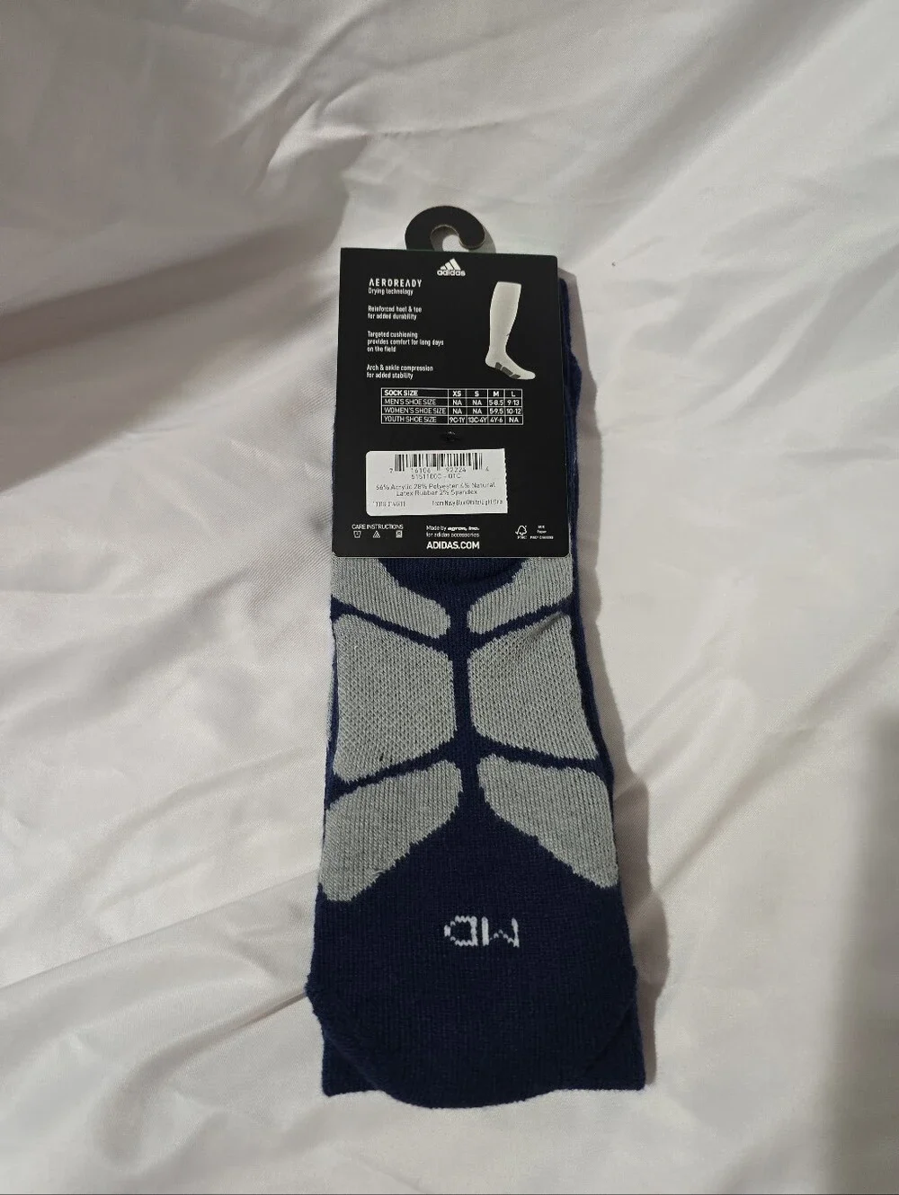 NWT Adidas Aeroready Men Baseball Over The Calf Compression Socks Blue Medium
